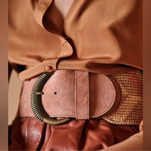 NWT Sézane Pink and Tan Carlie Belt - Picture 8 of 10